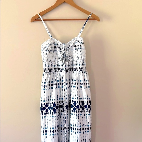 NWT Universal Thread Smocked Cut-Out Maxi Sundress Blue White Multicolor Size S - Picture 2 of 14